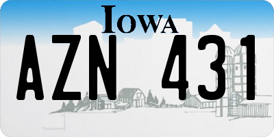 IA license plate AZN431