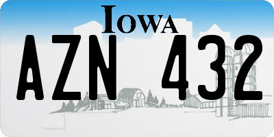 IA license plate AZN432