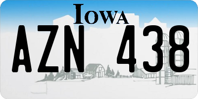 IA license plate AZN438