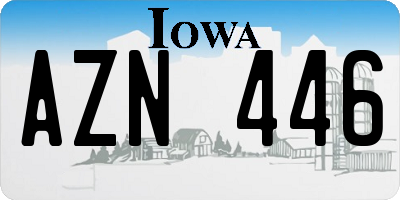 IA license plate AZN446