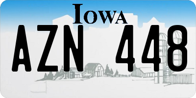 IA license plate AZN448
