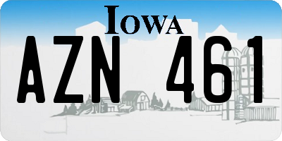 IA license plate AZN461