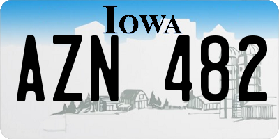 IA license plate AZN482