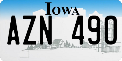 IA license plate AZN490