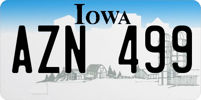 IA license plate AZN499