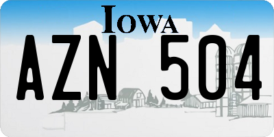 IA license plate AZN504