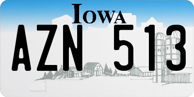 IA license plate AZN513