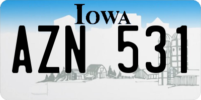 IA license plate AZN531