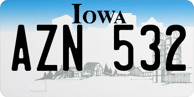 IA license plate AZN532