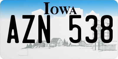 IA license plate AZN538