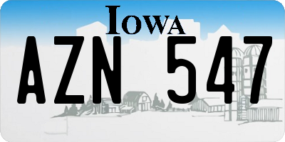 IA license plate AZN547
