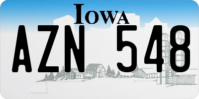 IA license plate AZN548