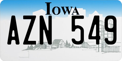 IA license plate AZN549