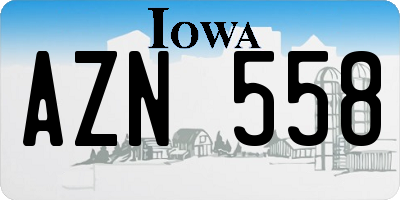 IA license plate AZN558