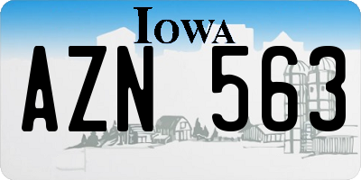IA license plate AZN563