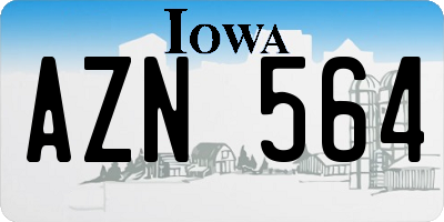 IA license plate AZN564