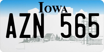 IA license plate AZN565