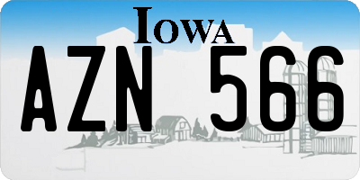IA license plate AZN566
