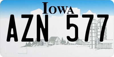 IA license plate AZN577