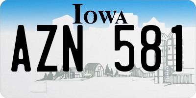 IA license plate AZN581