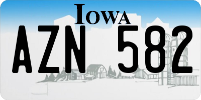 IA license plate AZN582