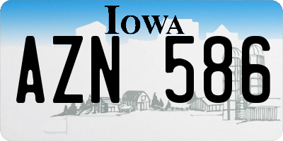 IA license plate AZN586