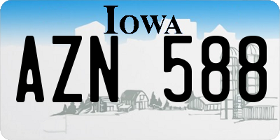 IA license plate AZN588