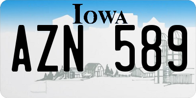 IA license plate AZN589