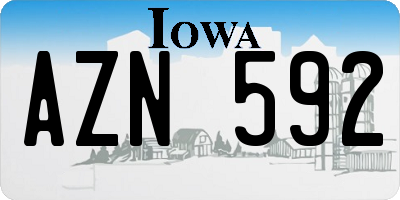 IA license plate AZN592