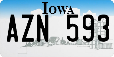 IA license plate AZN593