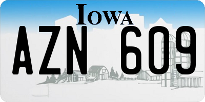 IA license plate AZN609