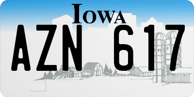 IA license plate AZN617