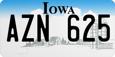 IA license plate AZN625