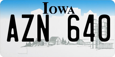 IA license plate AZN640