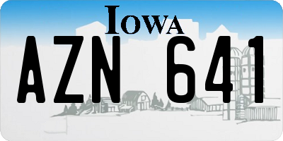 IA license plate AZN641