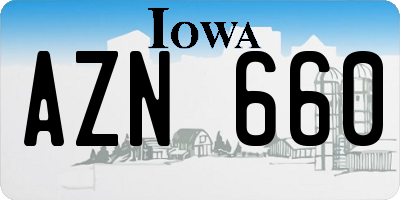 IA license plate AZN660