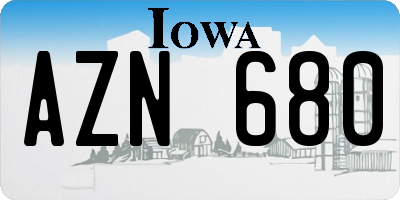 IA license plate AZN680