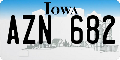 IA license plate AZN682