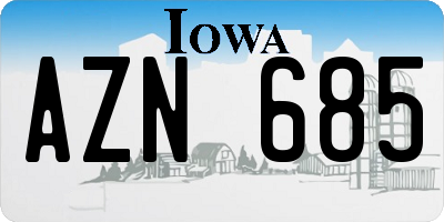 IA license plate AZN685