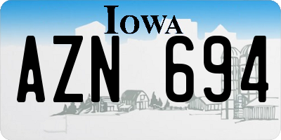 IA license plate AZN694