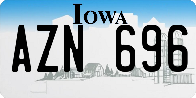IA license plate AZN696
