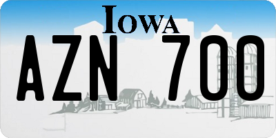IA license plate AZN700