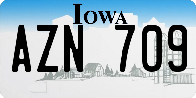 IA license plate AZN709