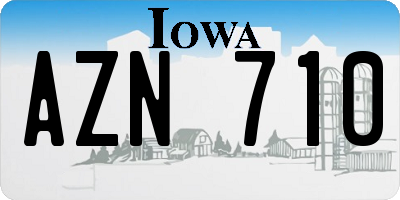 IA license plate AZN710