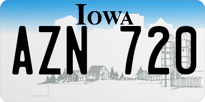 IA license plate AZN720