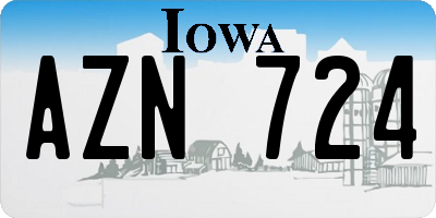 IA license plate AZN724