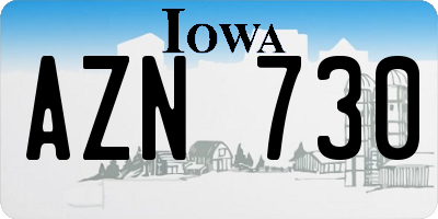 IA license plate AZN730
