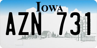 IA license plate AZN731