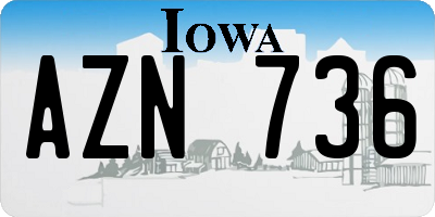 IA license plate AZN736