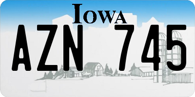 IA license plate AZN745